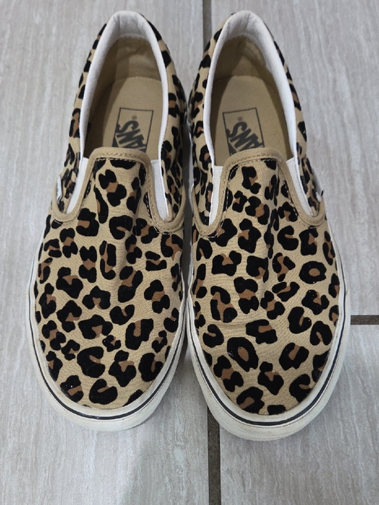 Vans Pants - Vans Leopard Slip-On Sneakers - Tan/Black